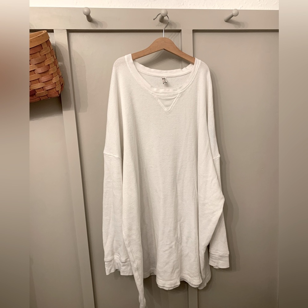 Free people waffle knit oversized long sleeve. 28” across, 29” shoulder - hem